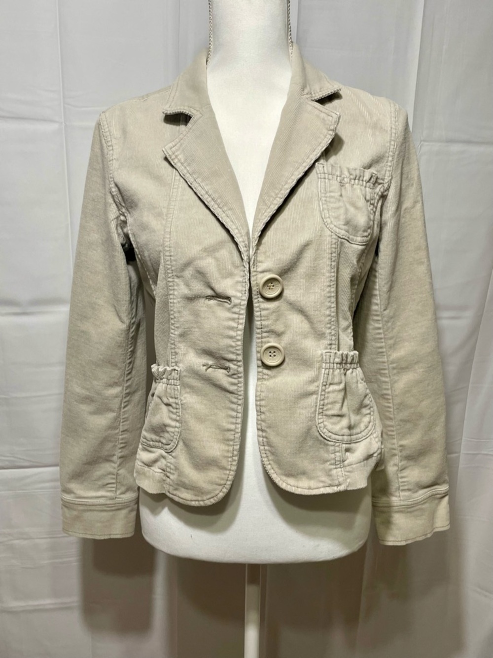 U.S. Polo Assn. Light Cream Casual Tailored Corduroy Blazer, Pockets